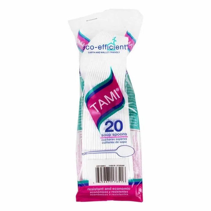 Cuchara Sopera Desechable Blanca X 20 Unidades Tami