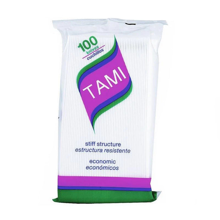 Cuchillo Desechable Blanco X 100 Unidades Tami