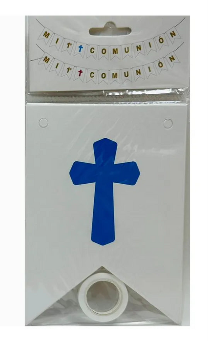 Feston Mi 1era Comunion Pequeño Blanco Dorado