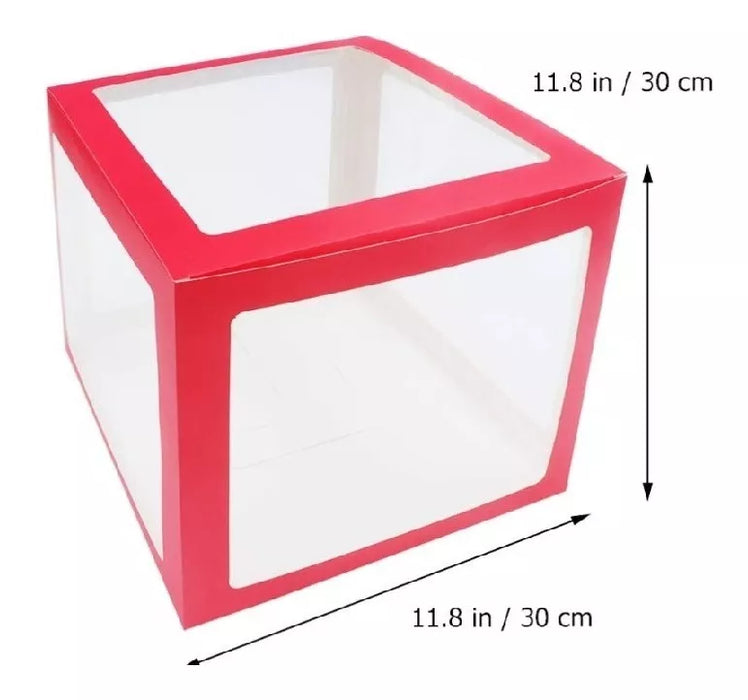 Set de Cubos Transparentes de 30 x 30 x 30 cm Love Rojo