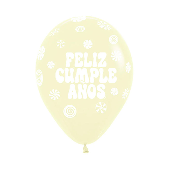 Globos Infinity Pastel Mate Surtido Feliz Cumpleaños Candy R12 x 50 globos