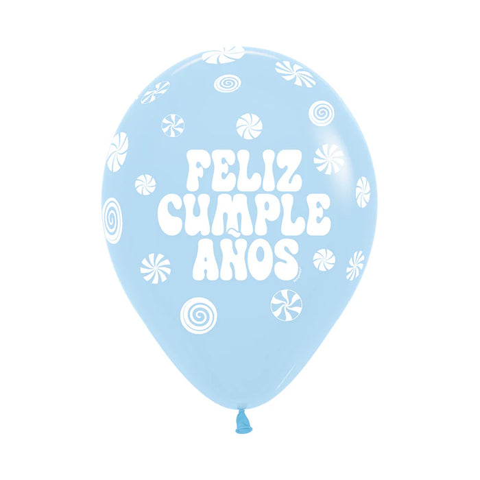 Globos Infinity Pastel Mate Surtido Feliz Cumpleaños Candy R12 x 50 globos