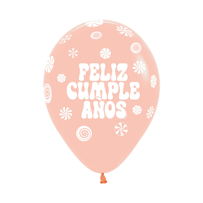 Globos Infinity Pastel Mate Surtido Feliz Cumpleaños Candy R12 x 50 globos