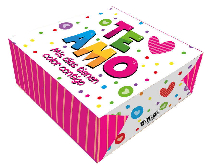 Caja Fantasia Mediana Te Amo Fucsia x 1 Unidad