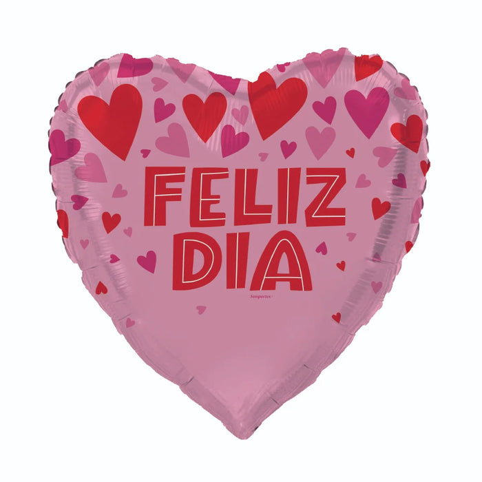 Globo Foil Feliz Dia Corazones Pop 18" x 1 unidad Sempertex