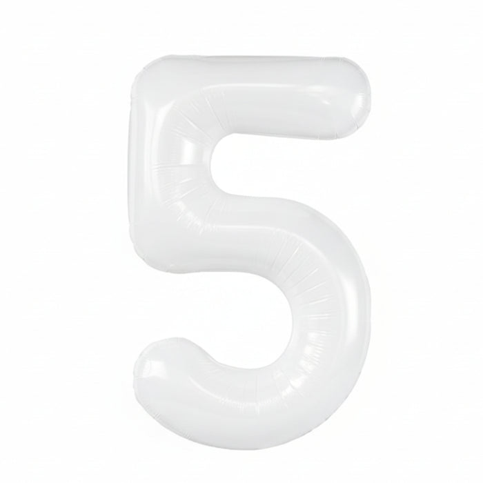Globo Numero #5 Blanco 16" Festella