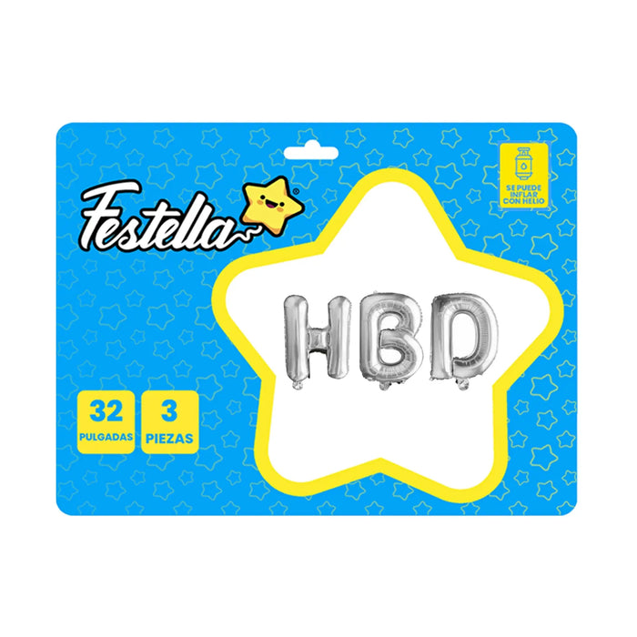 Globo HBD 32" Festella Plata