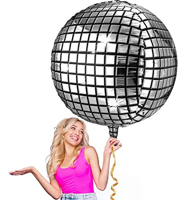 Globo bola disco Plateada marca festella 32"