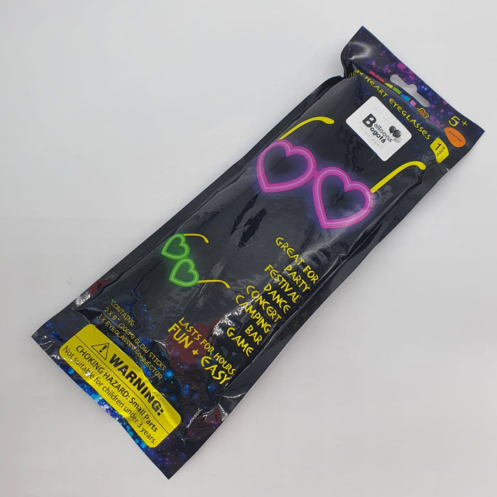 Gafas de Fiesta Fluorescente Corazon Neon Naranja X Unidad