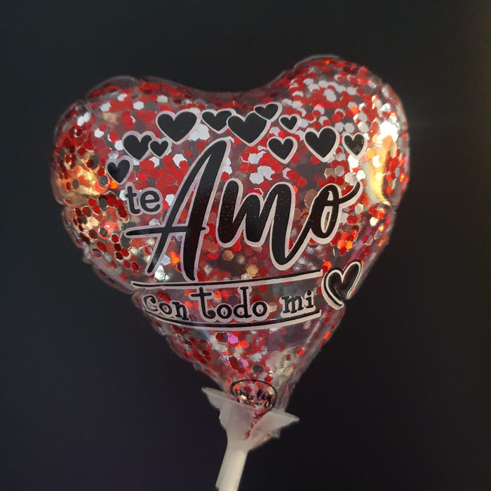 Globo Burbuja Corazon Mensaje 6" X Unidad Ref. 1