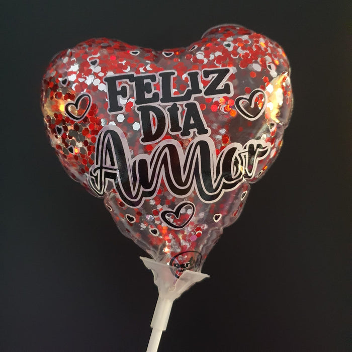 Globo Burbuja Corazon Mensaje 6" X Unidad Ref. 2