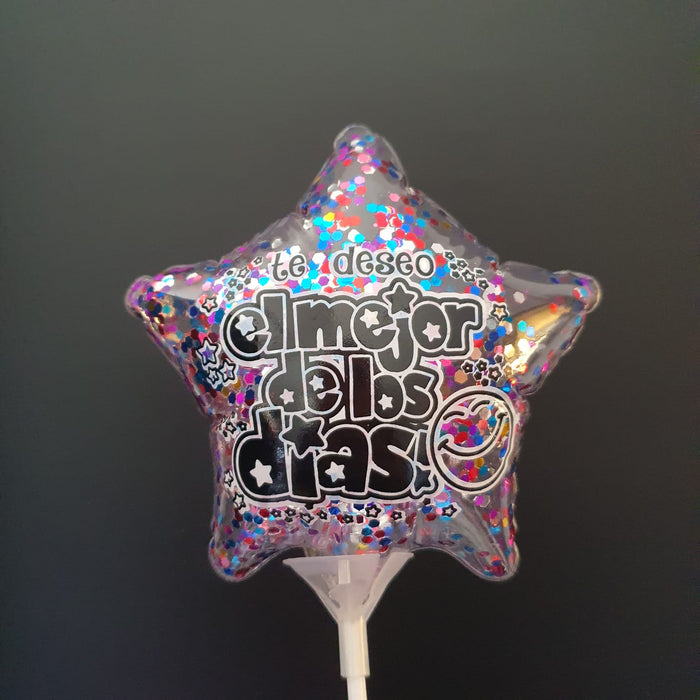 Globo Burbuja Estrella Mensaje 6" X Unidad Ref. 4