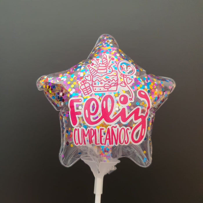 Globo Burbuja Estrella Mensaje 6" X Unidad Ref. 5