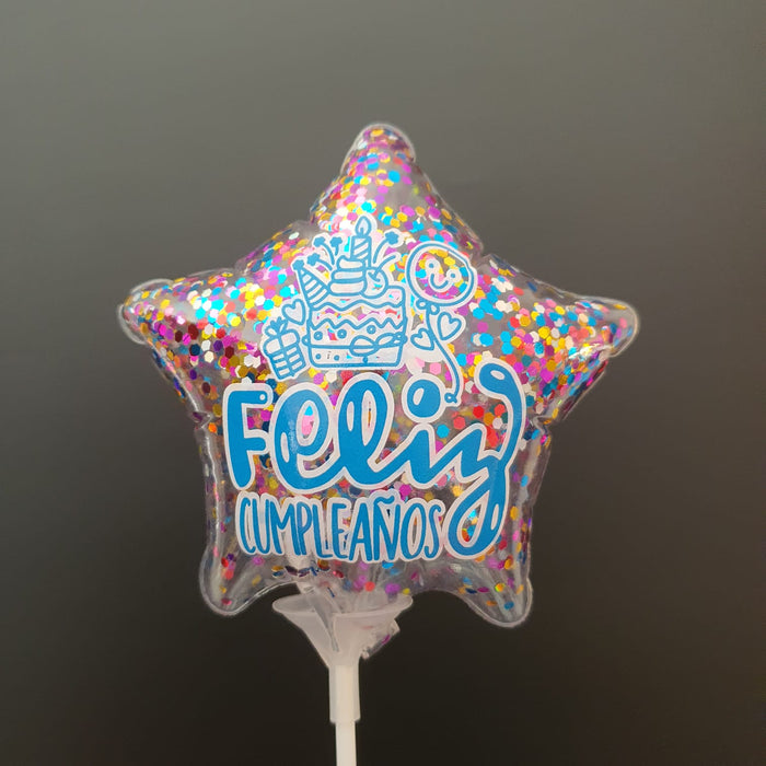 Globo Burbuja Estrella Mensaje 6" X Unidad Ref. 5
