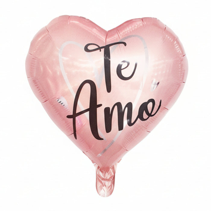 Globo Metalizado Corazon Te Amo Rosado Metal 18" Festella