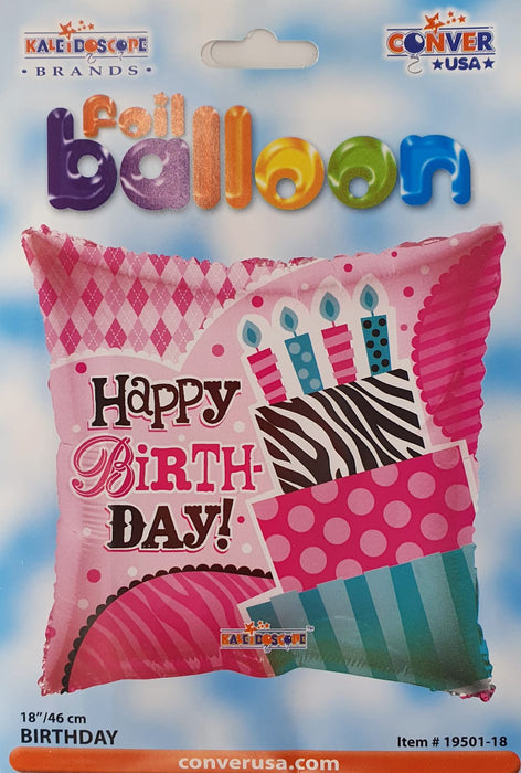 Globo Metalizado Happy Birthday Rosado 18"