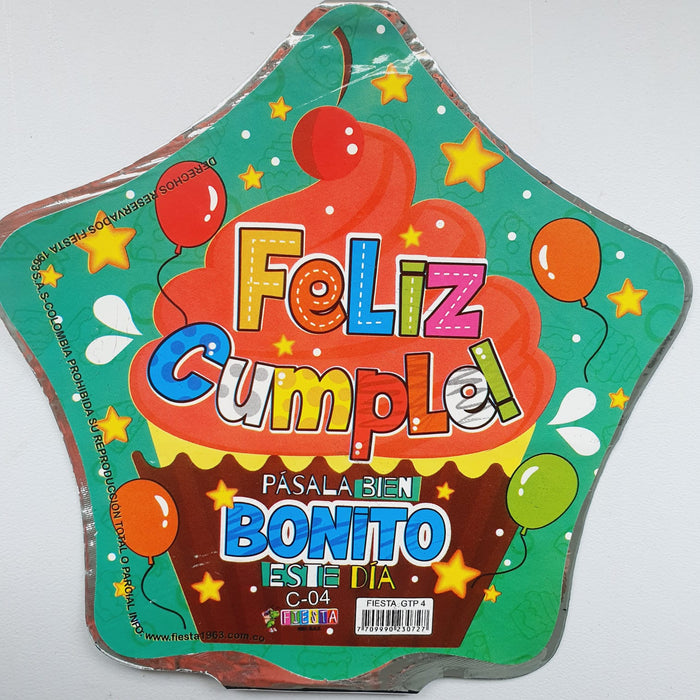 Globo Metalizado Estrella Mensaje  4" X Unidad Ref. 4