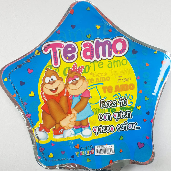 Globo Metalizado Estrella Mensaje  4" X Unidad Ref. 7