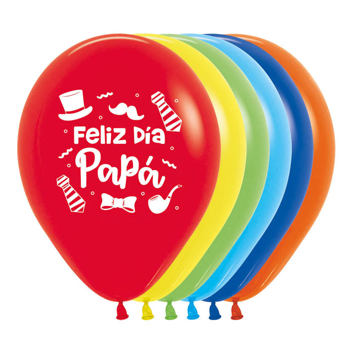Globo Fashion Surtido Feliz Dia Papa Sombrero R12 x 50 Unidades Sempertex