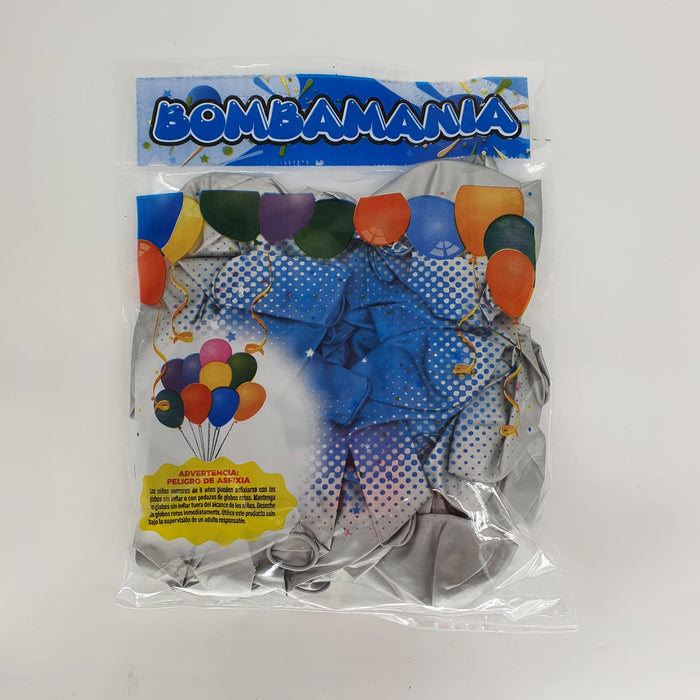 Globo Cromado Linea Economica R12 Plateado X 12 Unidades