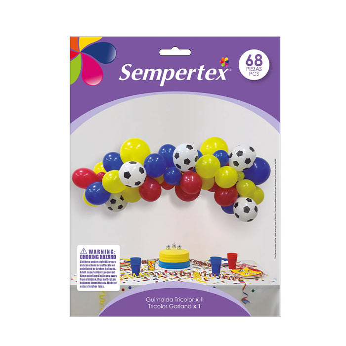 Guirnalda De Globos Tricolor 68 Piezas Sempertex