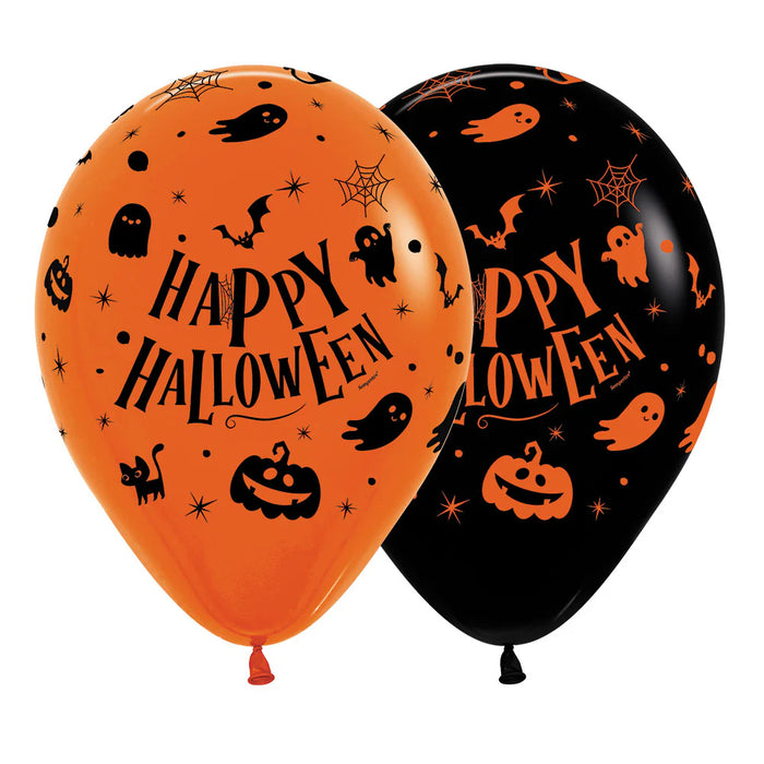 Globo Happy Halloween Fantasmitas Fashion Surtido R12 x 12 unidades Sempertex