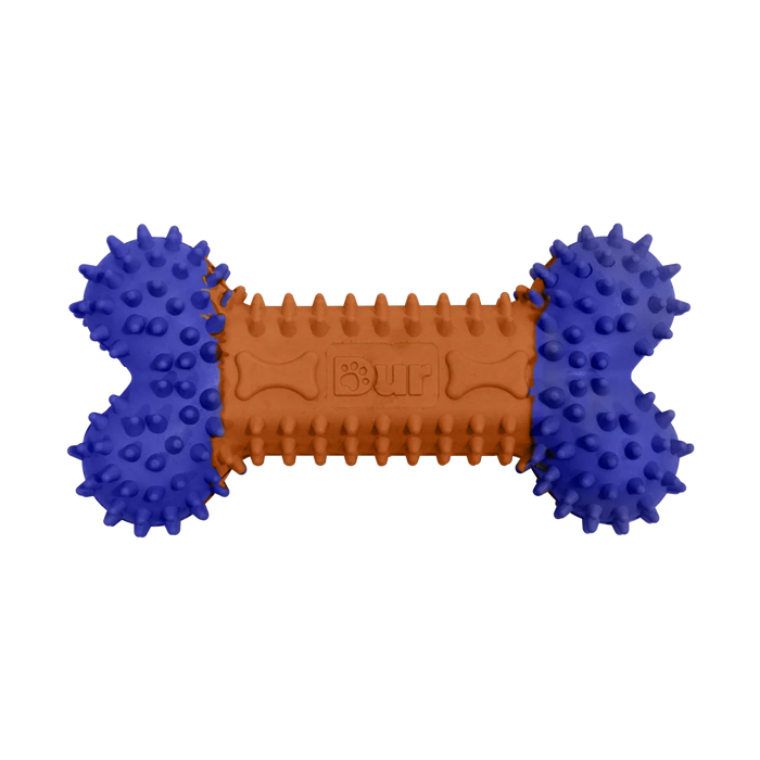 Juguete Hueso Pequeño Naranja/Azul Rey Para Macotas x 1 Unidad