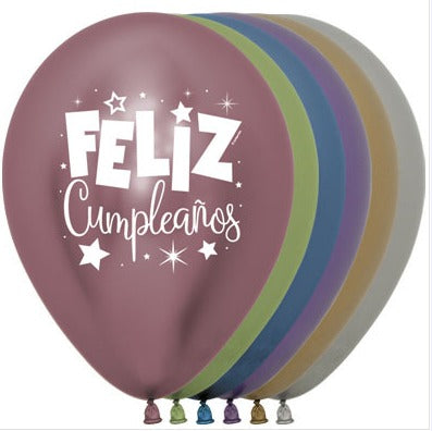 Globo Reflex Feliz Cumpleaños Fantasia R12 x 12 Globos