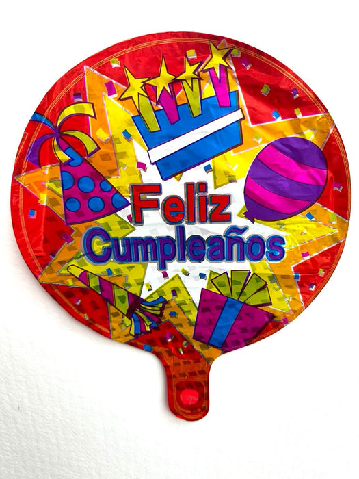 Globo Foil Feliz Cumpleaños 10 " Torta x 1 Unidad