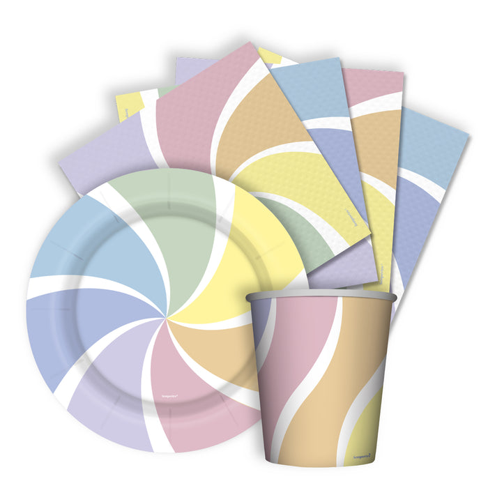 Kit Platos Vasos y Servilletas Desechables Feliz Cumpleaños Candy Marca Sempertex