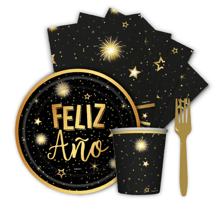 Kit De Desechables Feliz Año Marca Sempertex