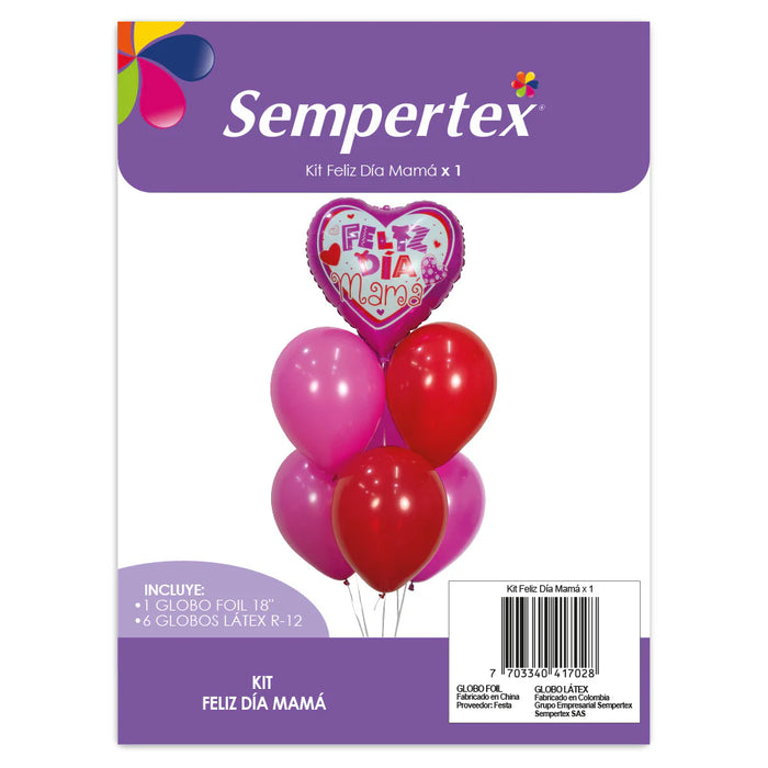 Kit De Globos Feliz Dia Mamá x 1 Unidad Sempertex