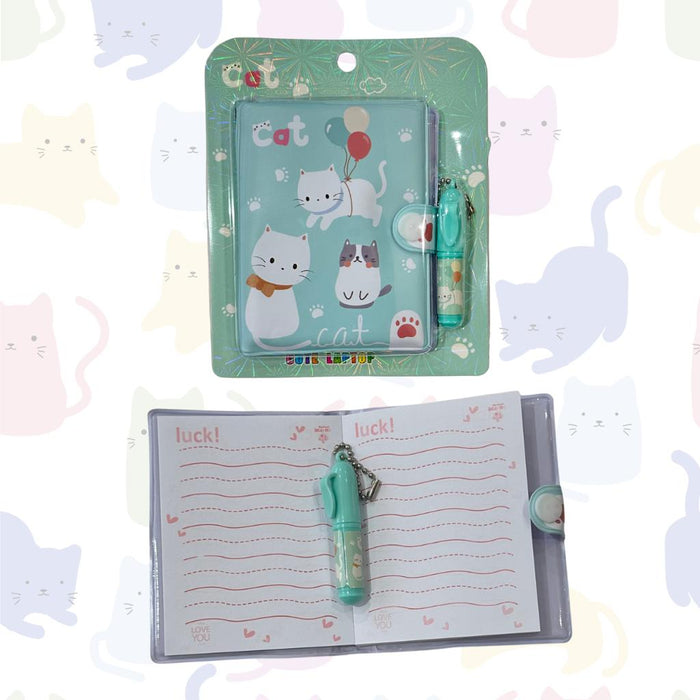 Kit Mini Libreta + Boligrafo Gato Aguamarina X 1