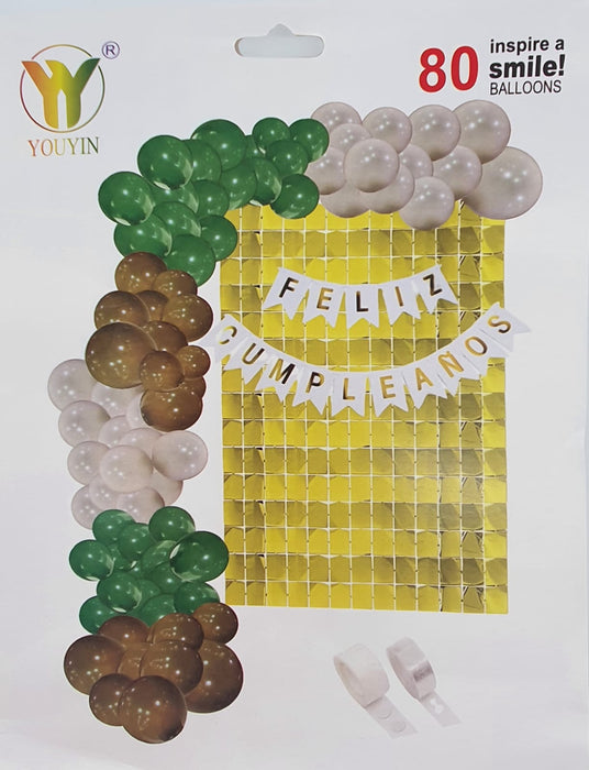 Kit de Globos Fiesta Green Tree  X 80 Piezas