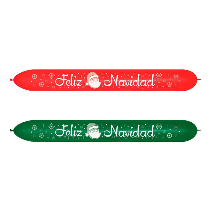GLOBO LATEX LINK-O-LOON 660 2 CARAS Feliz Navidad Fashion Surtido Navidad