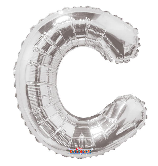 Globo Letra C Plateado 14" Conver Kaleidoscope