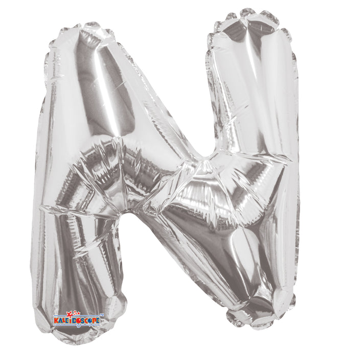 Globo Letra N Plateado 14" Conver Kaleidoscope