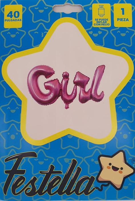 Letrero Globo Metalizado Girl 40" Festella