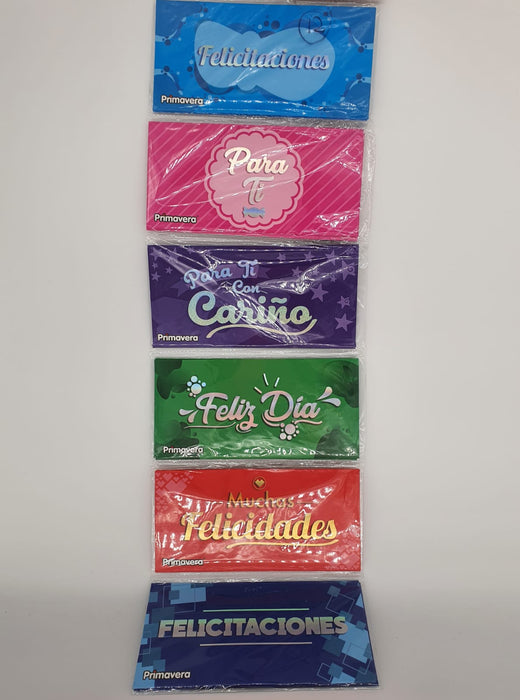 Sobres para Lluvia de Sobre Tematica Felicitaciones x 12
