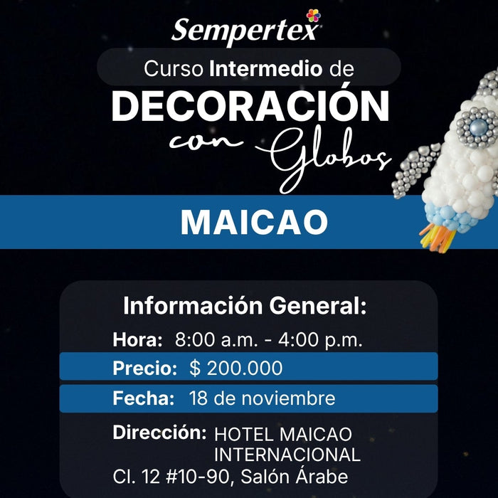 Curso intermedio En decoracion Con Globos Maicao 18 De Noviembre 2026