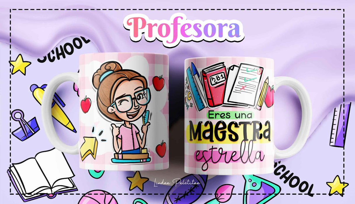 Mug Feliz Dia del Maestro 11 Oz Surtidos Caja x 36 Unidades