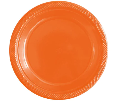 Plato Deluxe Grande Naranja 22 cm  x 10 Unidades Sempertex