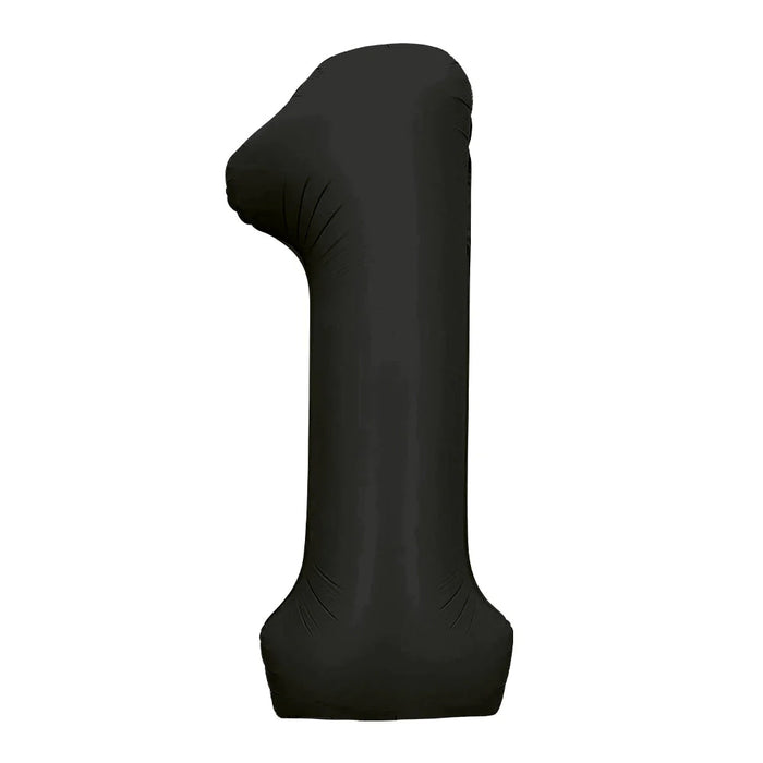 Globo Metalizado # 1 Negro 16" Sempertex