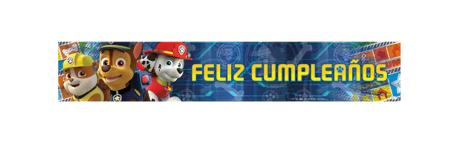 Cartel  Feliz Cumpleaños Metalizado Jumbo Paw Patrol X 1 Unidad Sempertex