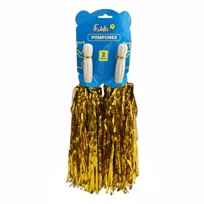 Pompones Pequeños Dorados 30Gr x 2 Unidades Festella