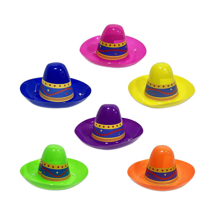 Sombrero Fiesta Mexicano PEQUEÑO 15 X 7 cm x 12 Unidades Surtido