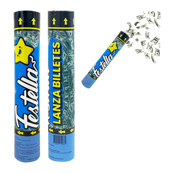 Lanza Billetes Dolares Confeti 30 CM x 1 Unidad Festella