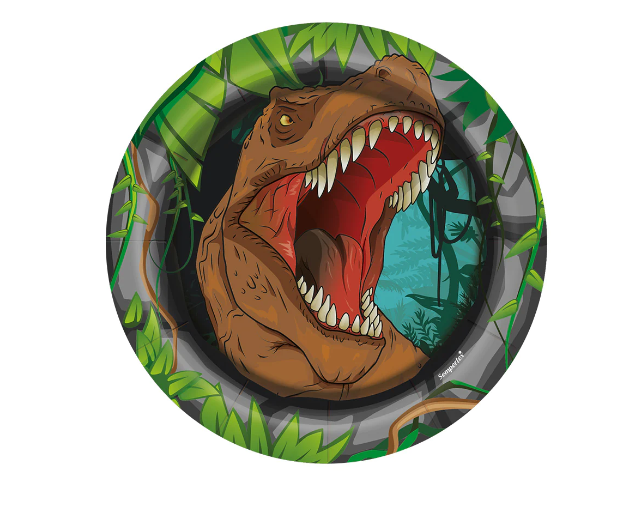 Plato 7" Dinosaurio X 8 Unidades Sempertex