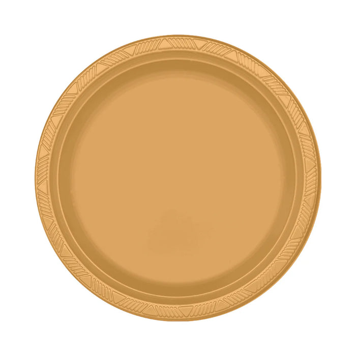 Plato Deluxe Grande Dorado 22 cm  x 10 Unidades Sempertex