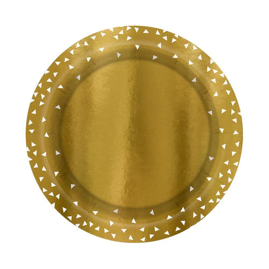 Plato 7" Triangulos Dorado Mate X 8 Unidades Sempertex